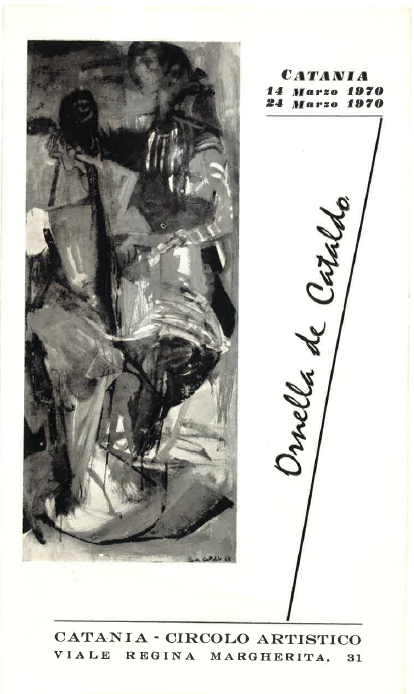 Copertina mostra personale Ornella de Cataldo Catania 1970