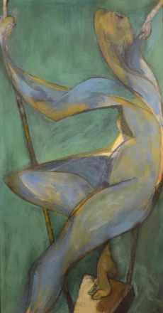 Trapezista su altalena