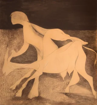 Quadro raffigurante Bambina con la capra