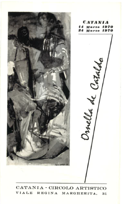 Copertina mostra personale Ornella de Cataldo Catania 1970